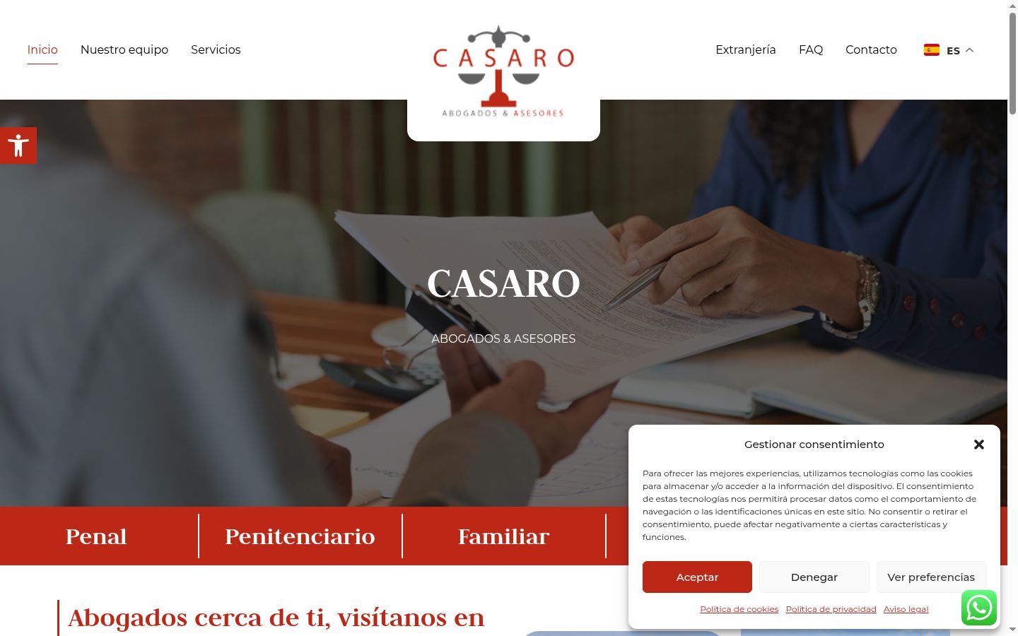 Screenshot del banner di consenso mostrato prima di qualsiasi interazione