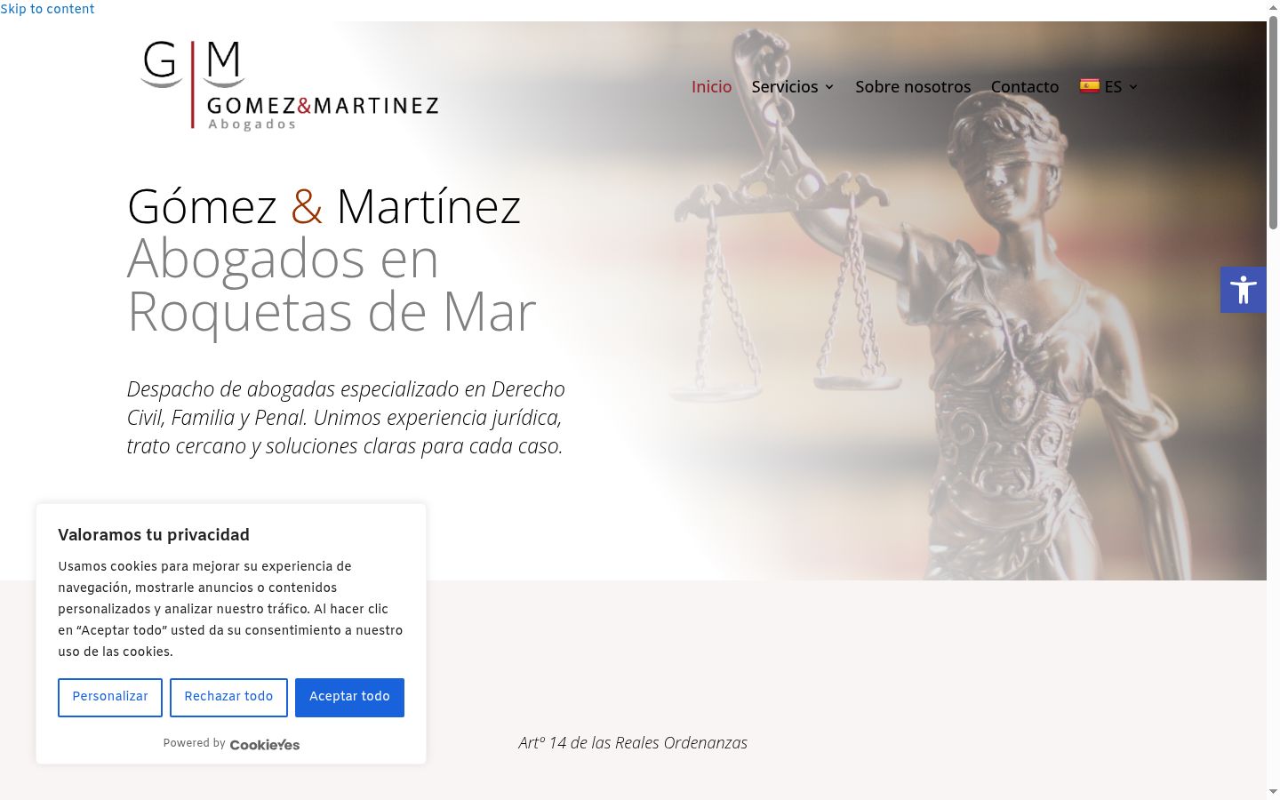 Screenshot of the consent banner shown before any interaction