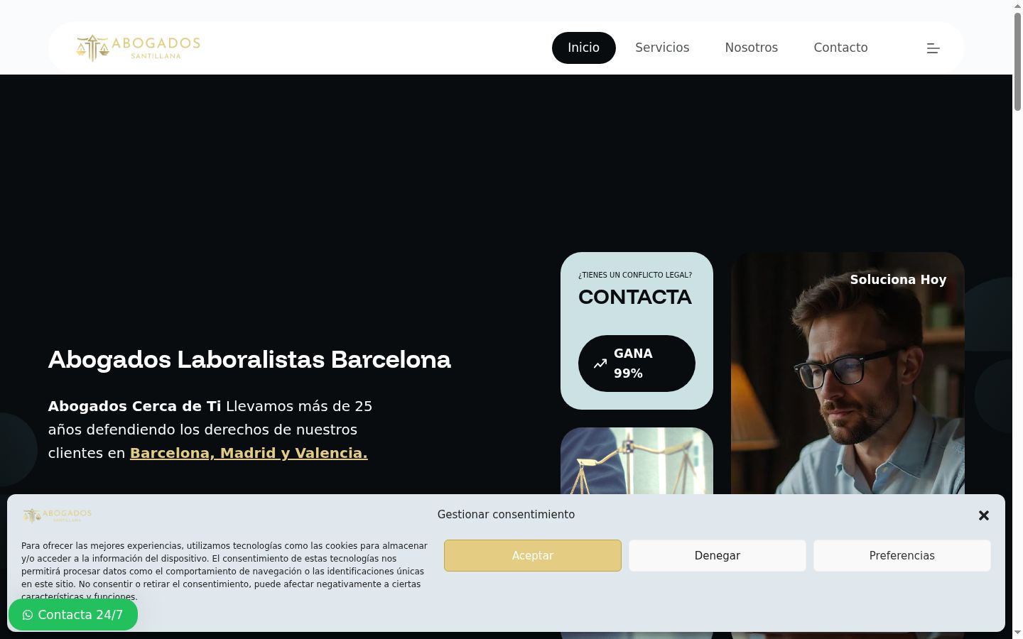 Screenshot of the consent banner shown before any interaction