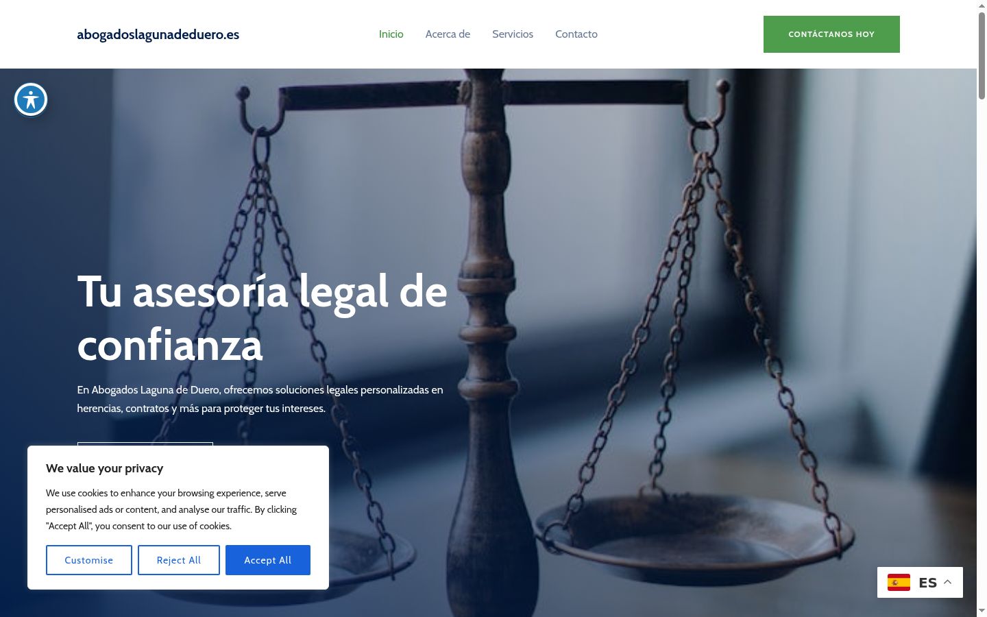 Screenshot of the consent banner shown before any interaction