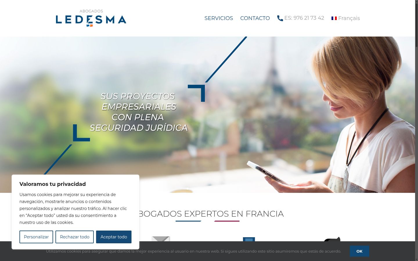 Screenshot of the consent banner shown before any interaction