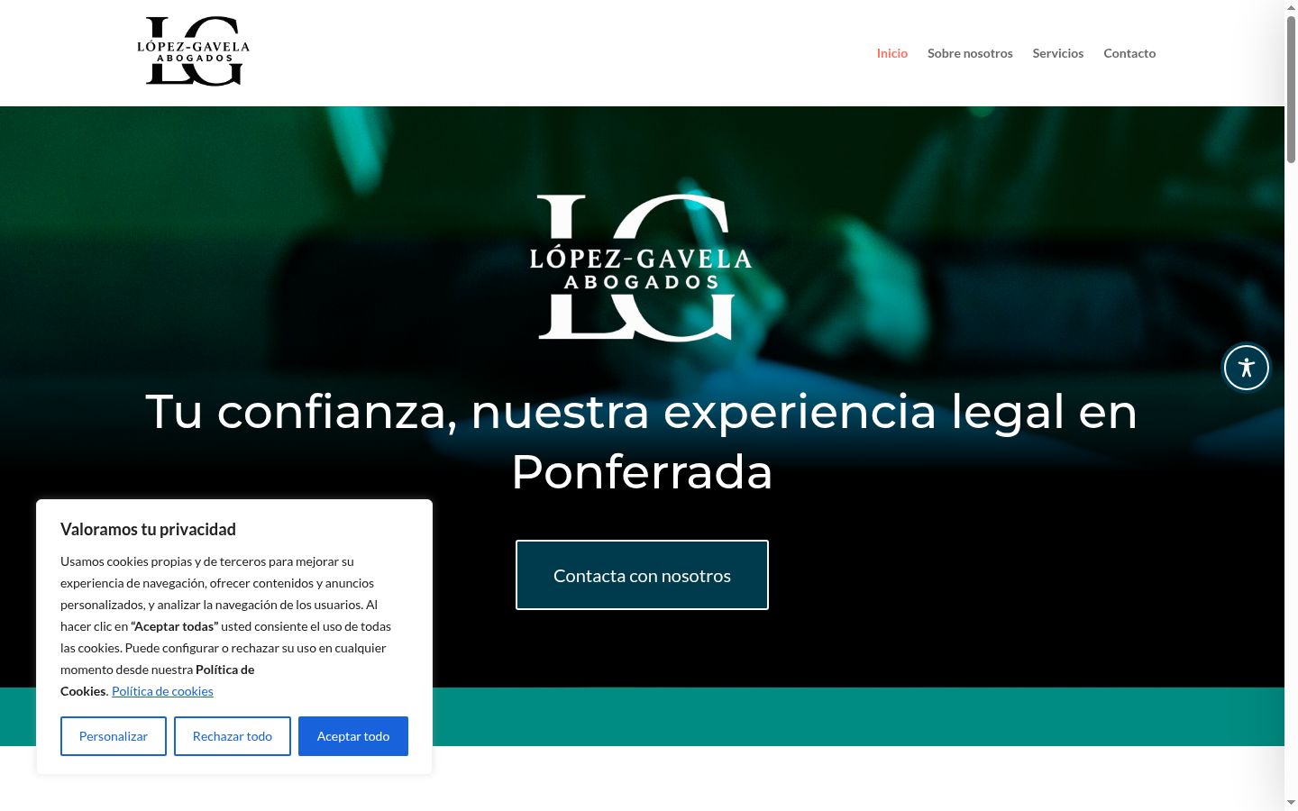 Screenshot of the consent banner shown before any interaction