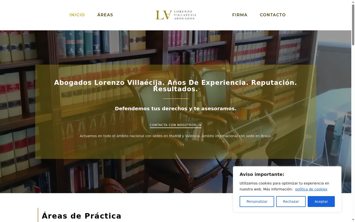 Screenshot of the consent banner shown before any interaction
