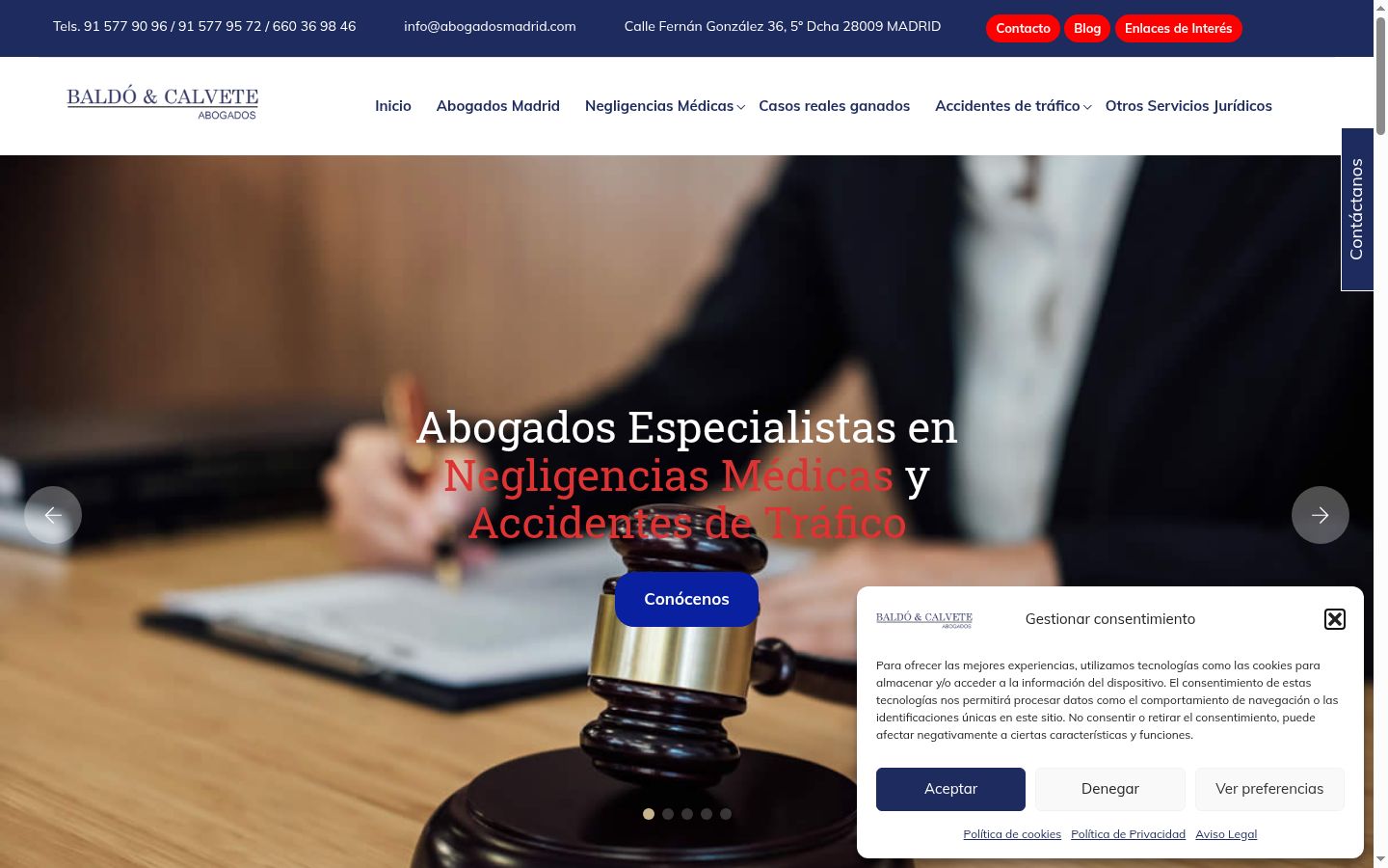 Screenshot del banner di consenso mostrato prima di qualsiasi interazione