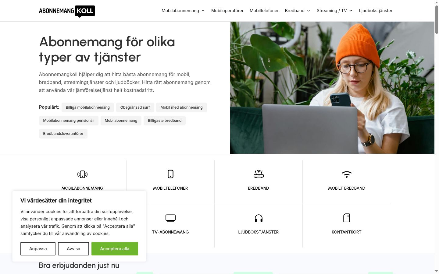 Screenshot tal-banner tal-kunsens muri qabel kwalunkwe interazzjoni