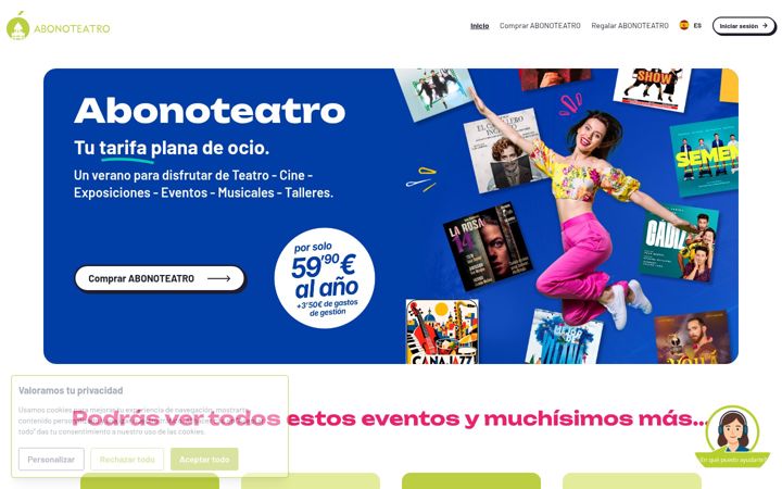 Screenshot of abonoteatro.com