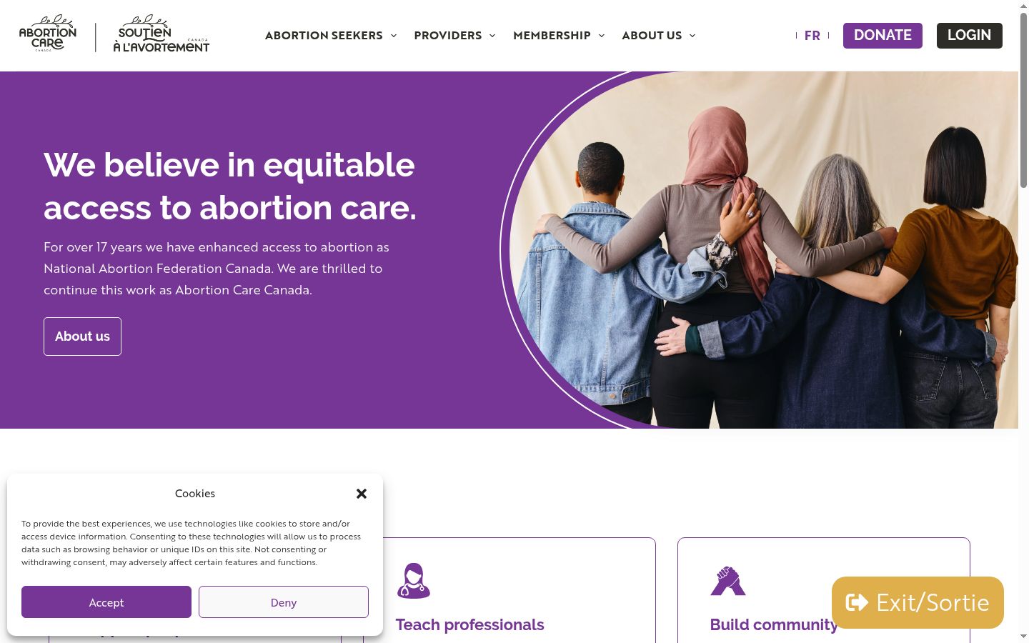 Screenshot del banner di consenso mostrato prima di qualsiasi interazione