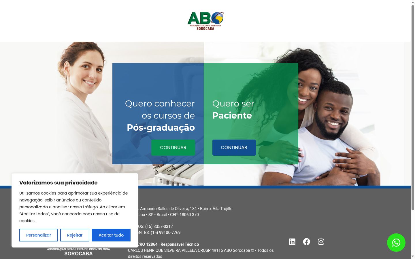 Screenshot of the consent banner shown before any interaction
