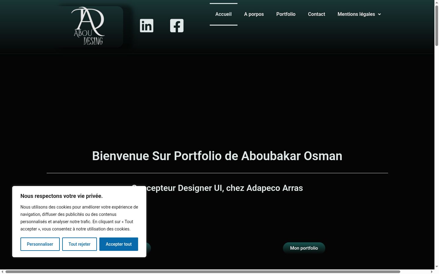 Screenshot tal-banner tal-kunsens muri qabel kwalunkwe interazzjoni