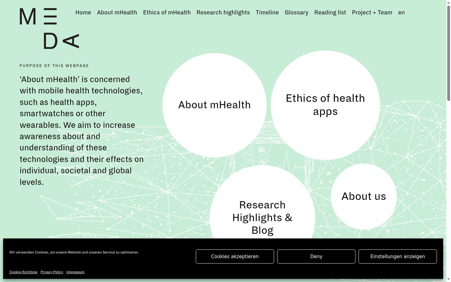 Screenshot of the consent banner shown before any interaction