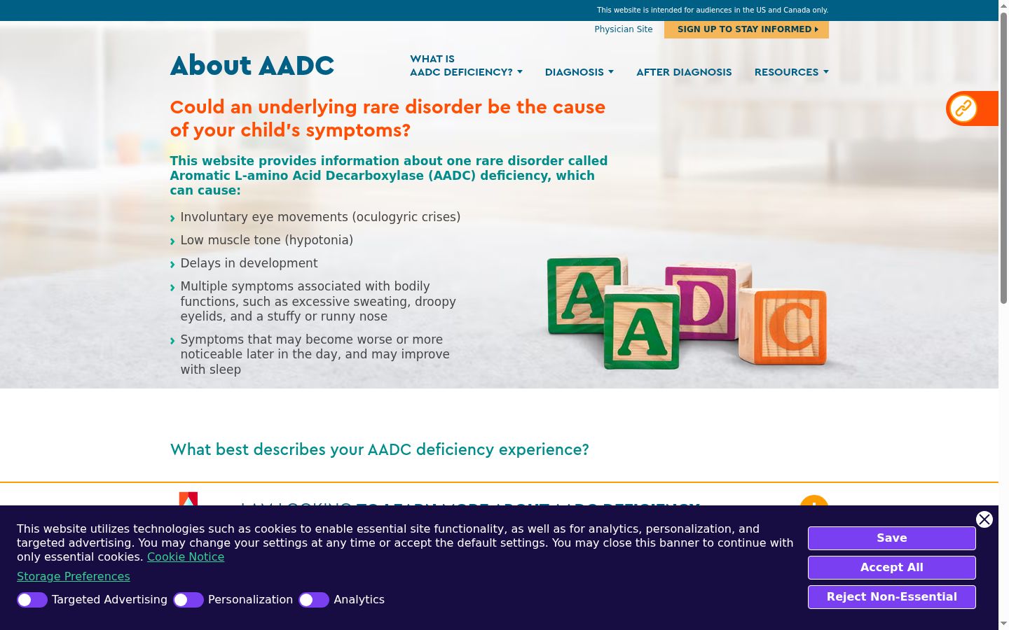 Screenshot of the consent banner shown before any interaction