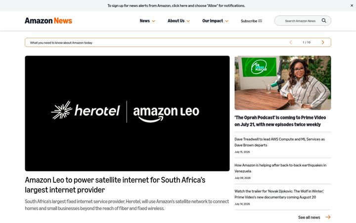 Screenshot von aboutamazon.com