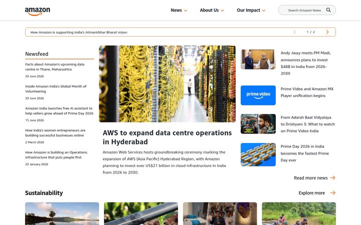 Screenshot of aboutamazon.in