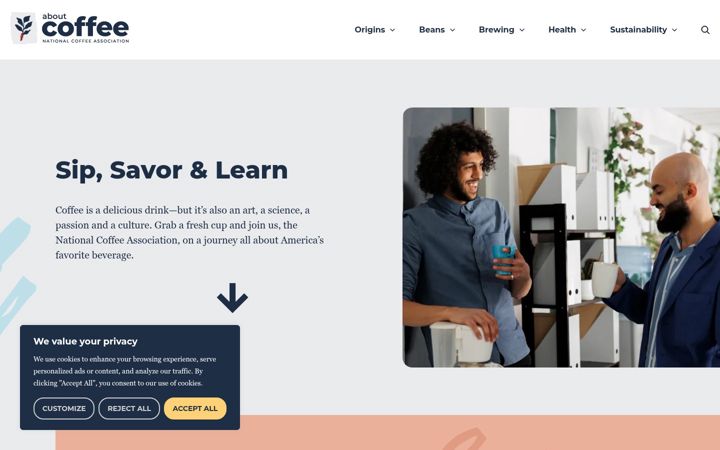 Screenshot of aboutcoffee.org