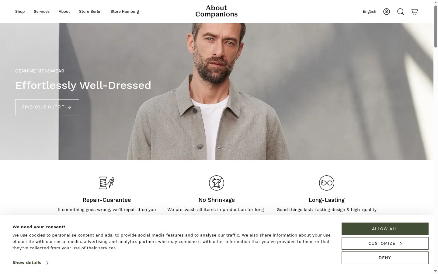Sutikimo reklamjuostės, rodytos prieš bet kokią sąveiką, ekrano kopija