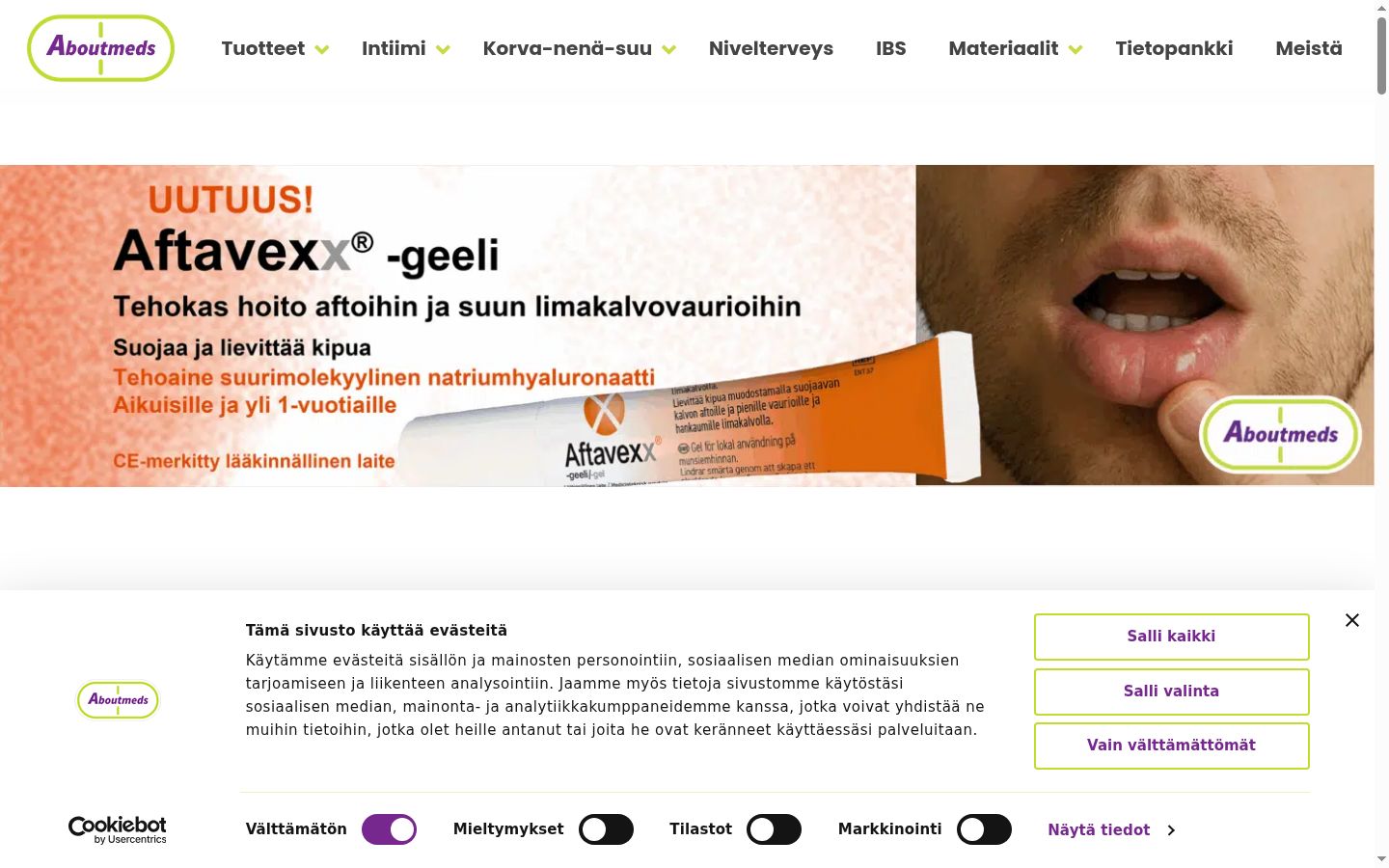 Ekraanipilt nõusolekubännerist, mida näidati enne mis tahes suhtlust