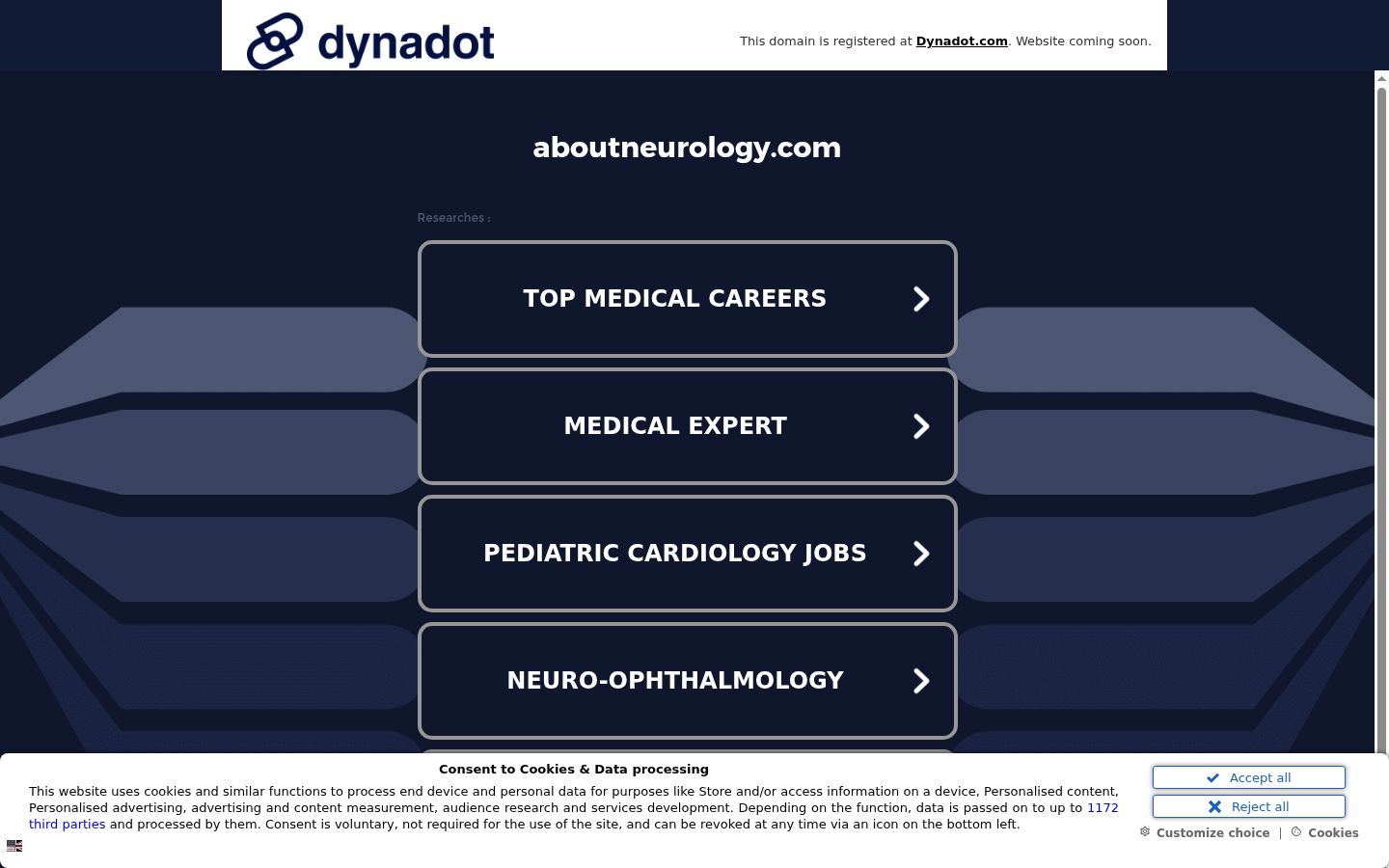 Screenshot of the consent banner shown before any interaction