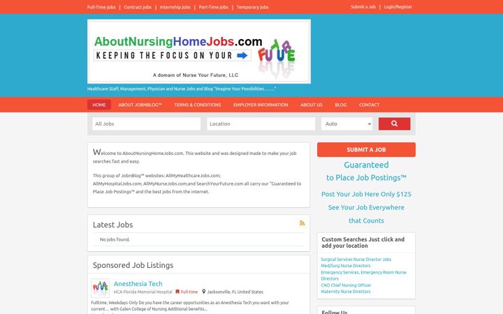 Screenshot di aboutnursinghomejobs.com