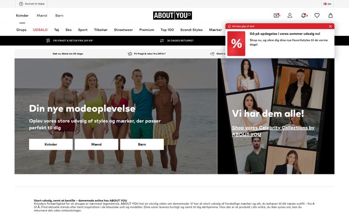Screenshot of aboutyou.dk