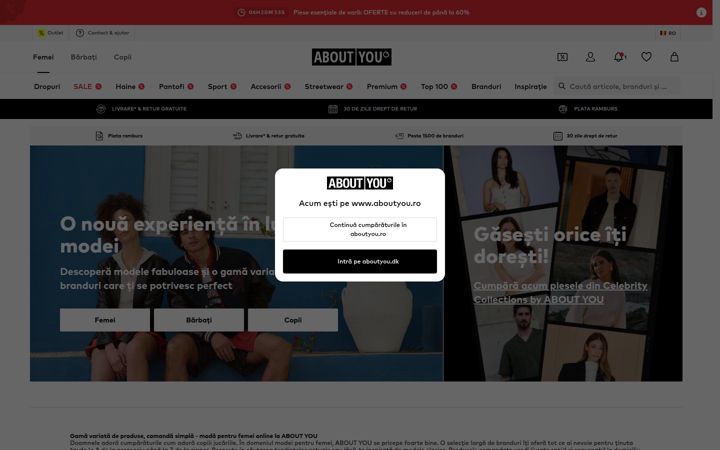 Screenshot of aboutyou.ro