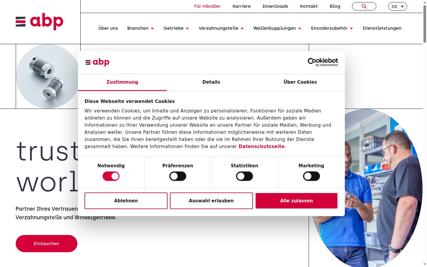Skærmbillede af samtykkebanneret, som det blev vist før nogen interaktion