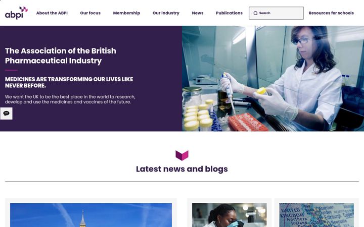 Screenshot of abpi.org.uk