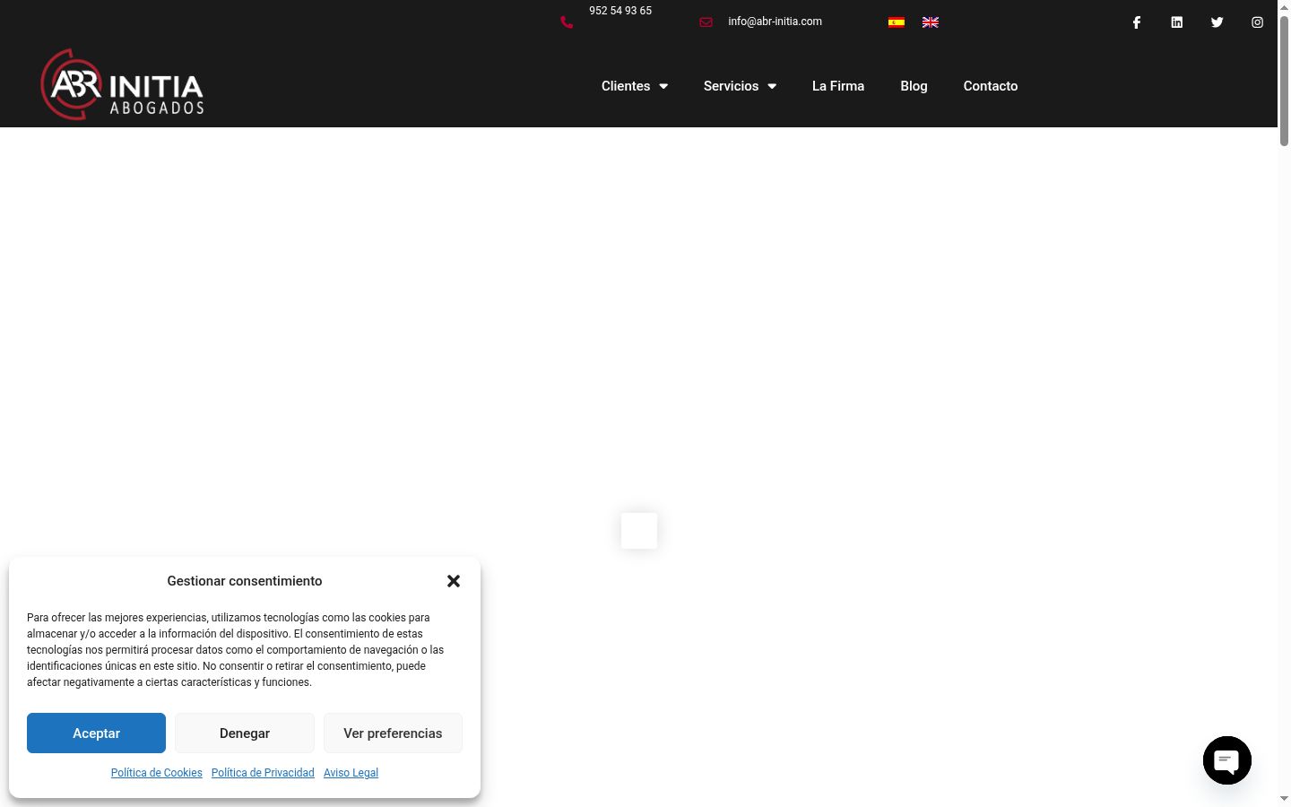 Screenshot of the consent banner shown before any interaction