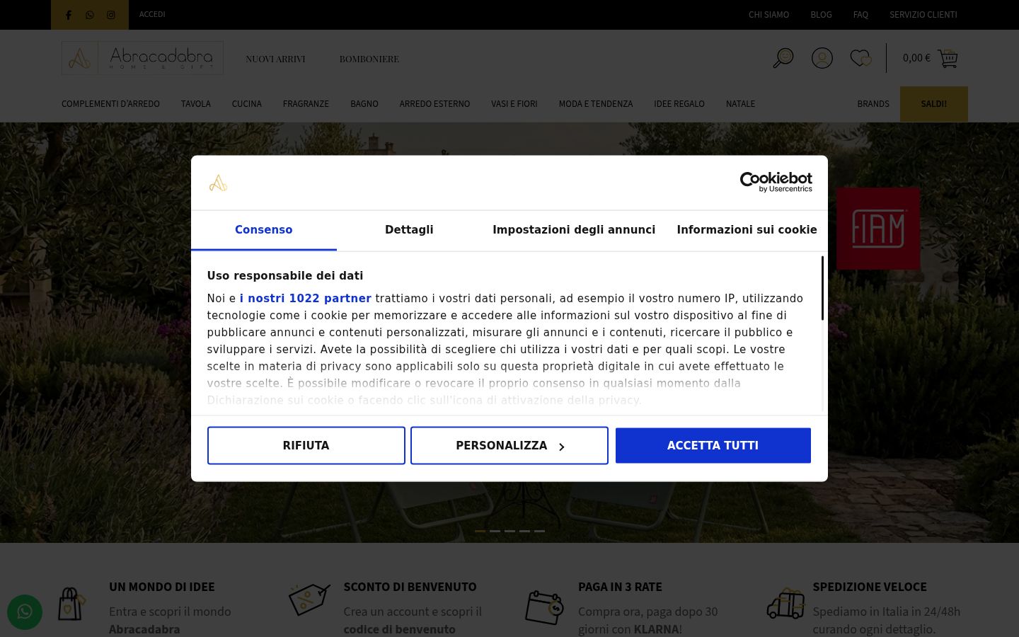 Screenshot of the consent banner shown before any interaction
