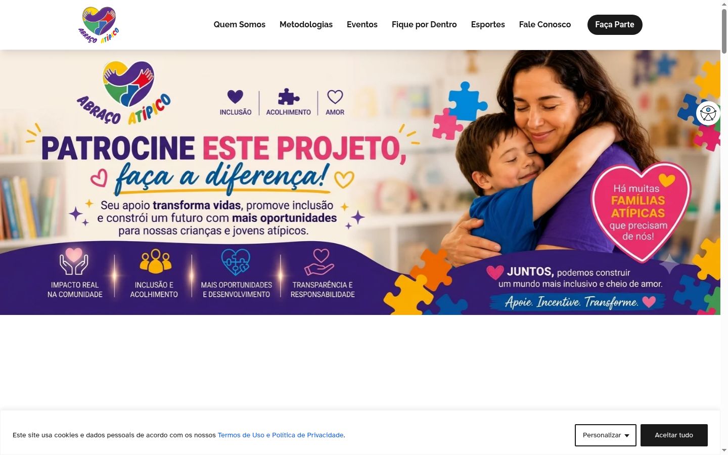 Screenshot of the consent banner shown before any interaction