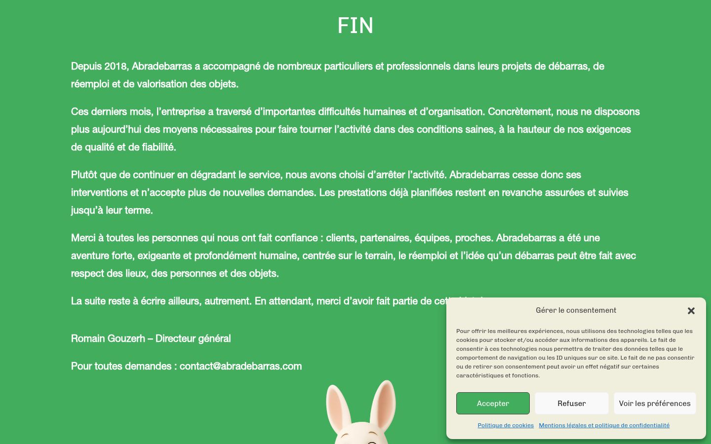 Screenshot del banner di consenso mostrato prima di qualsiasi interazione