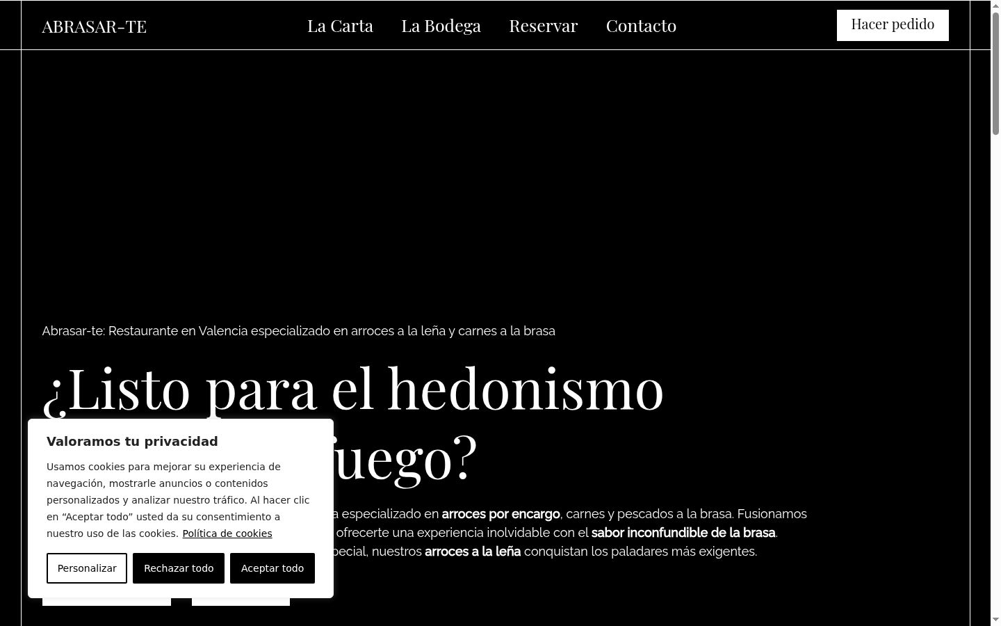 Screenshot of the consent banner shown before any interaction