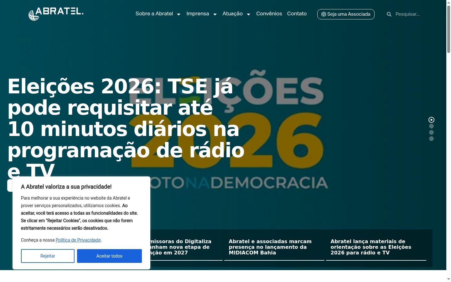 Screenshot of the consent banner shown before any interaction