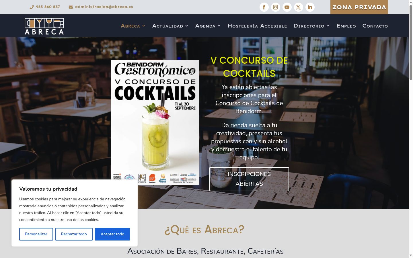 Screenshot del banner di consenso mostrato prima di qualsiasi interazione