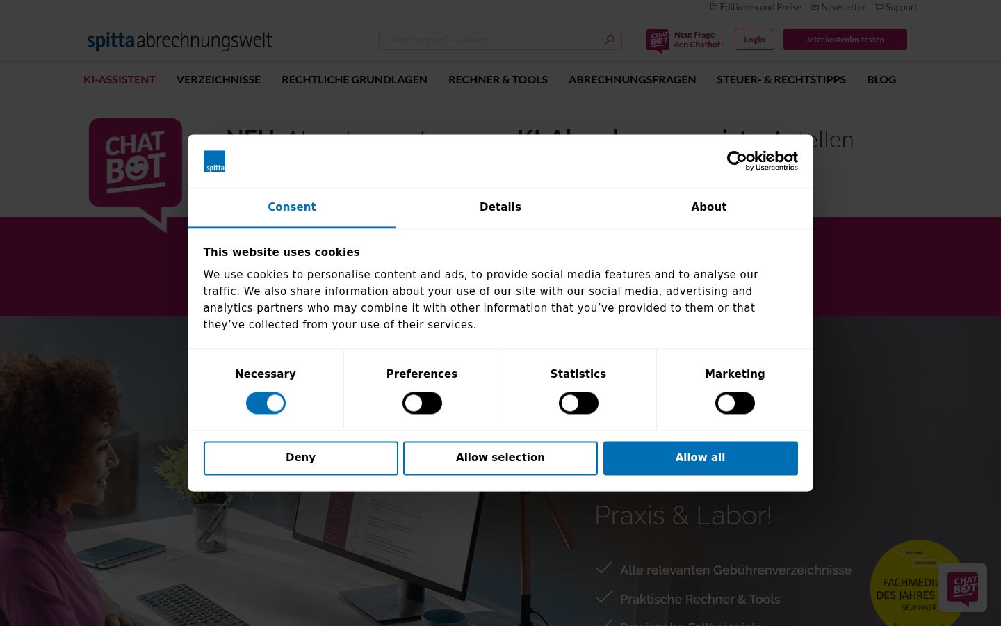 Screenshot del banner di consenso mostrato prima di qualsiasi interazione