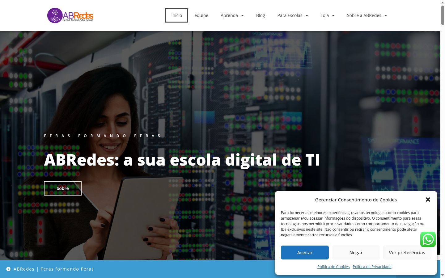 Screenshot del banner di consenso mostrato prima di qualsiasi interazione