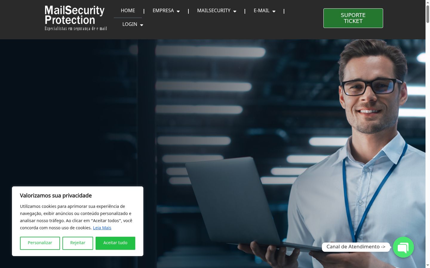 Screenshot of the consent banner shown before any interaction