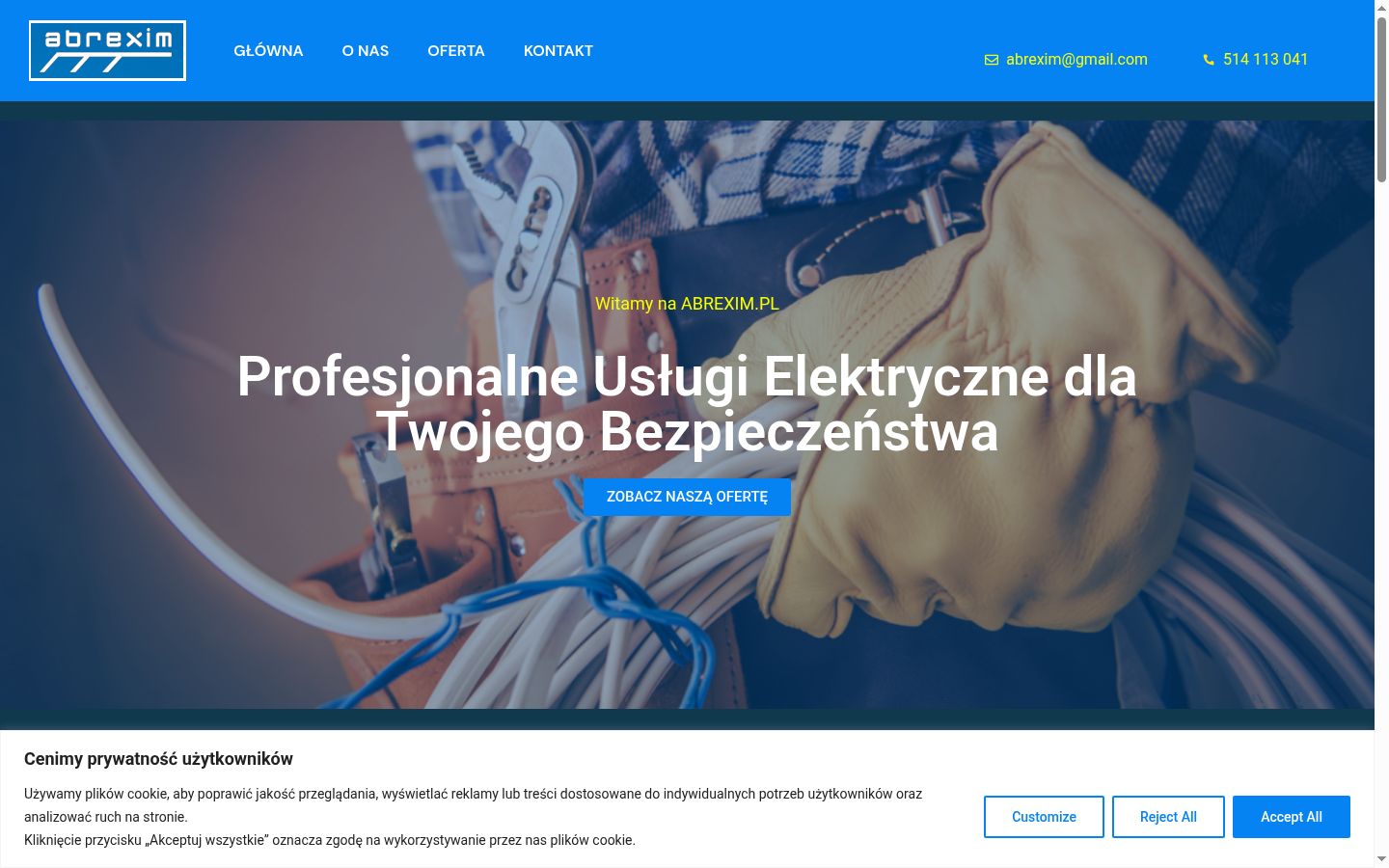 Screenshot del banner di consenso mostrato prima di qualsiasi interazione