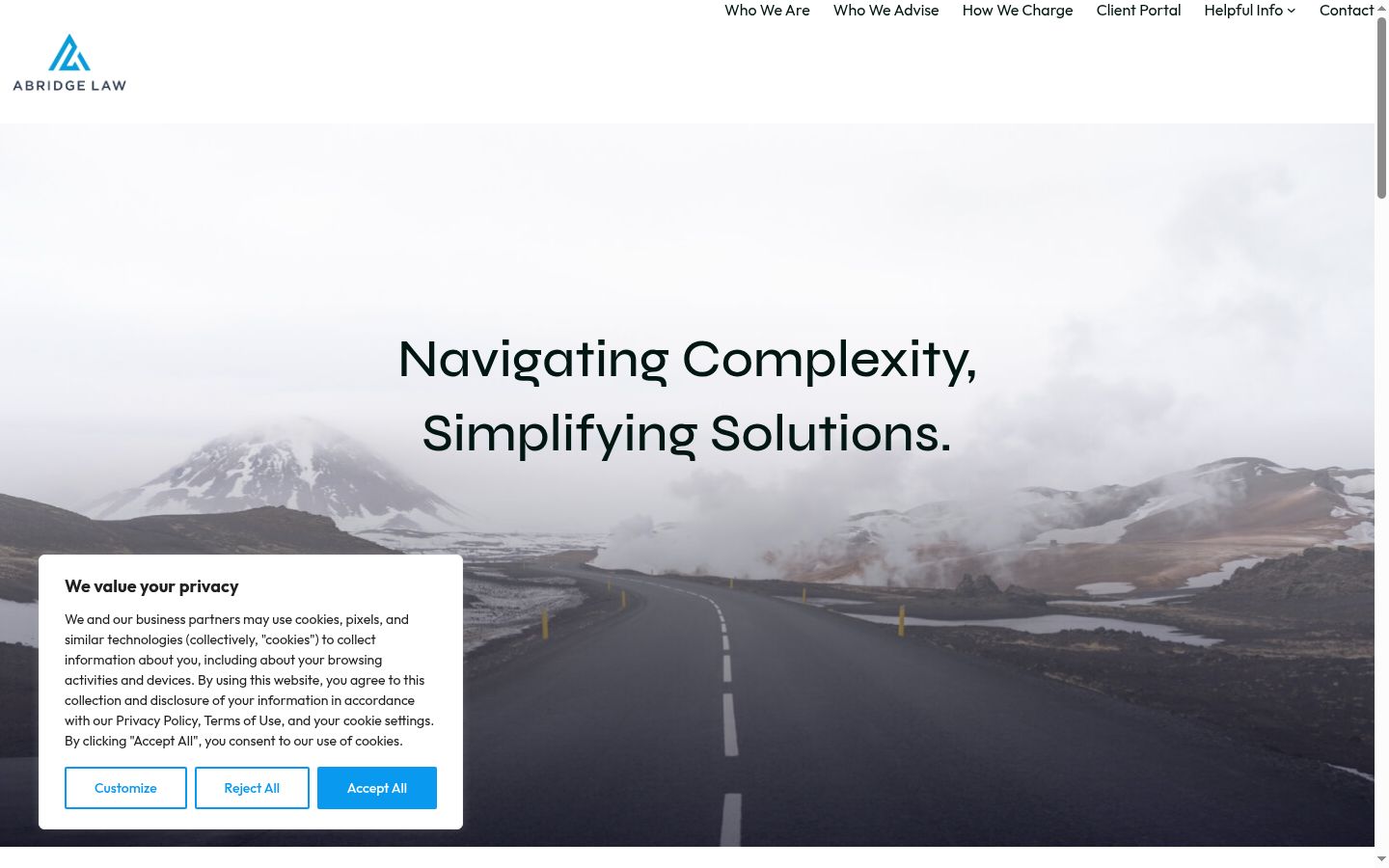 Screenshot of the consent banner shown before any interaction