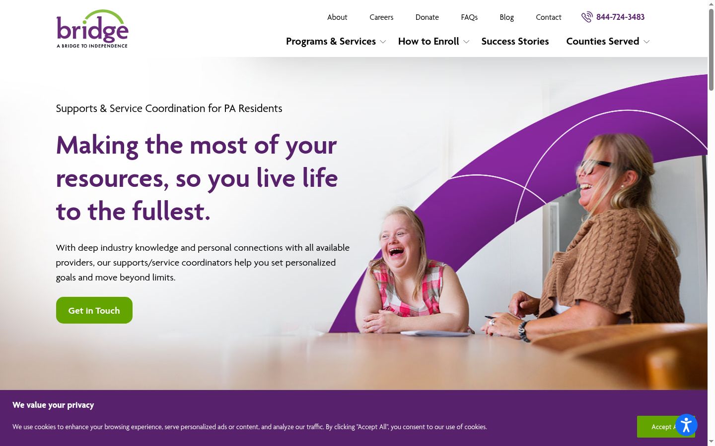 Screenshot of the consent banner shown before any interaction
