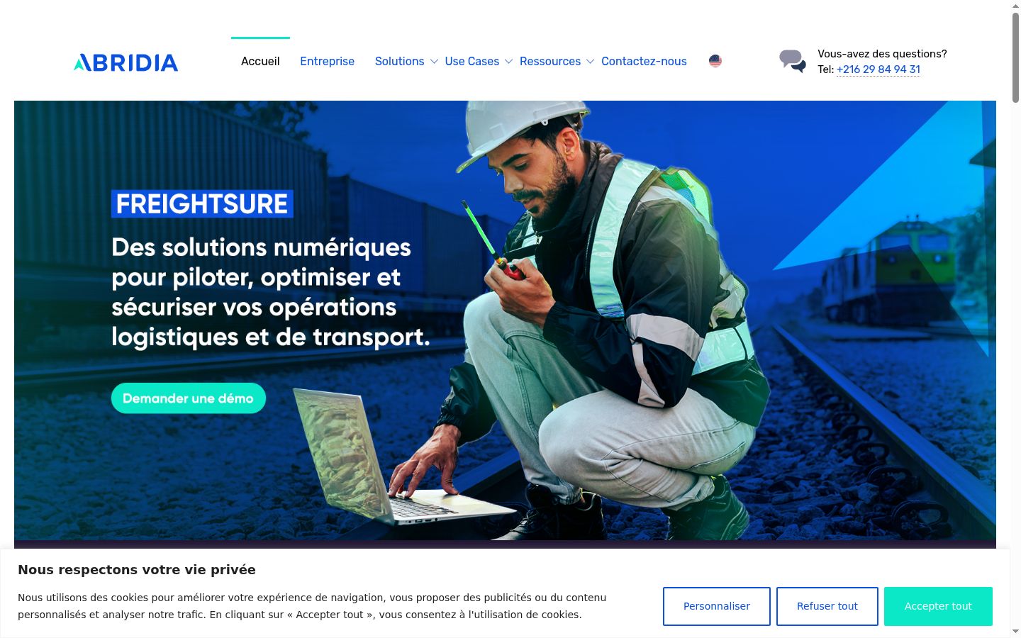 Screenshot of the consent banner shown before any interaction
