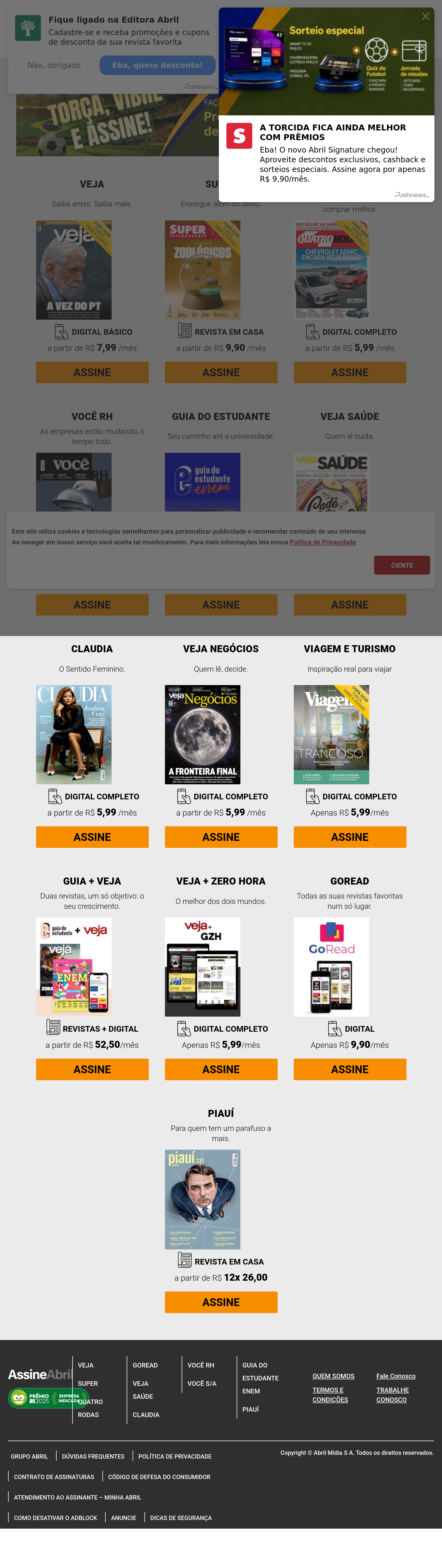 Tablet screenshot of abril.com.br