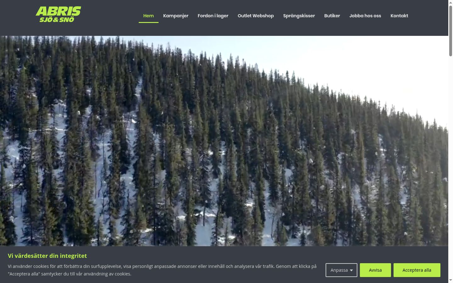Screenshot del banner di consenso mostrato prima di qualsiasi interazione