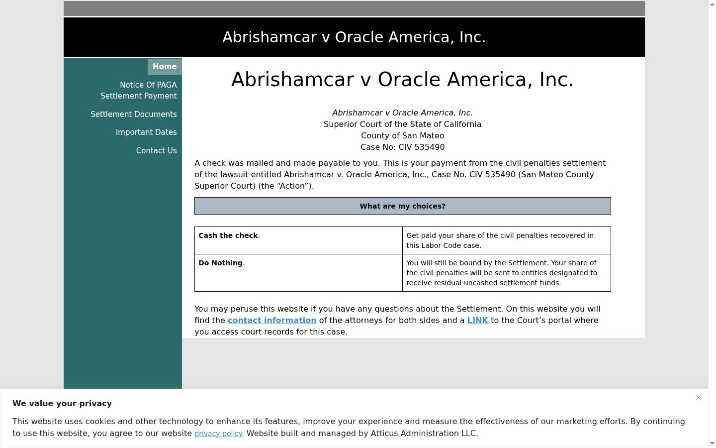 Screenshot of the consent banner shown before any interaction