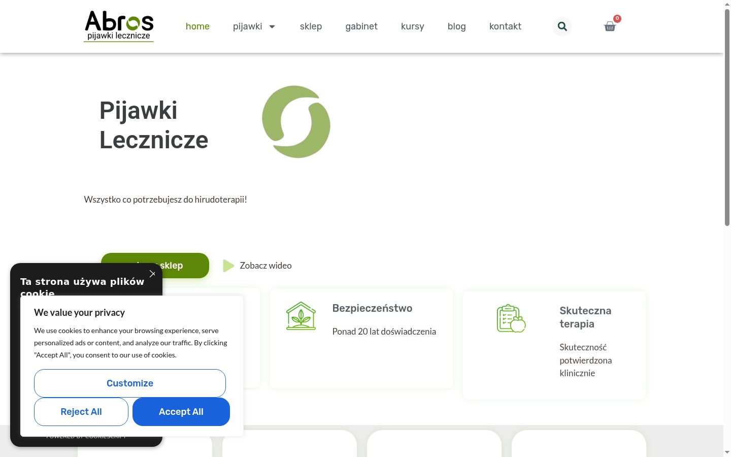 Screenshot des Einwilligungsbanners vor jeglicher Interaktion