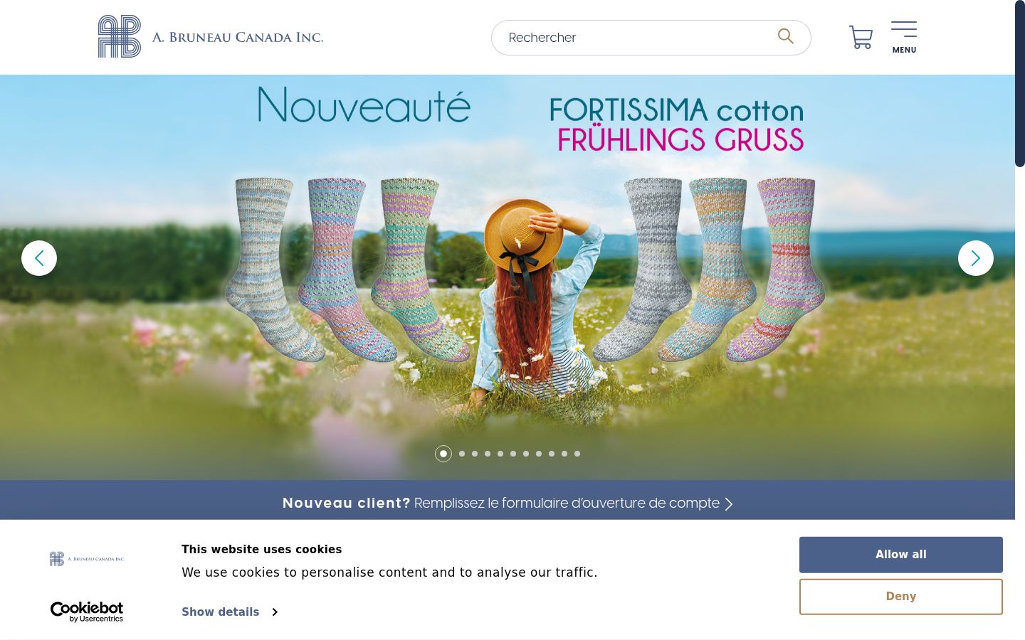 Screenshot of the consent banner shown before any interaction