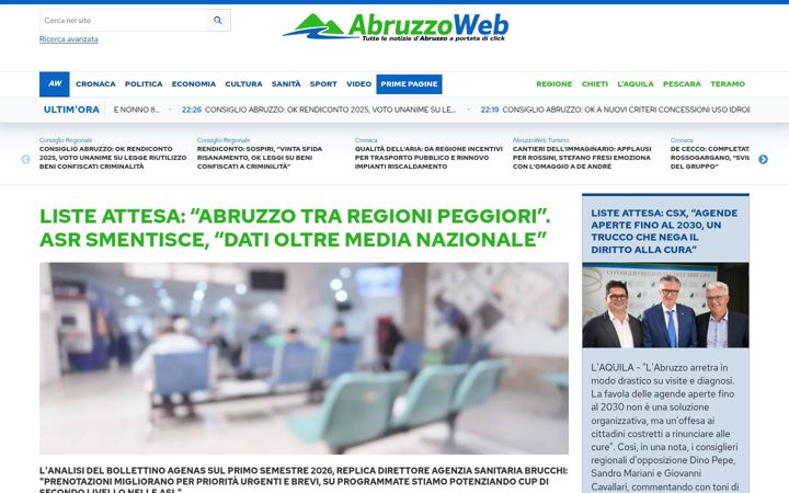 Screenshot of abruzzoweb.it