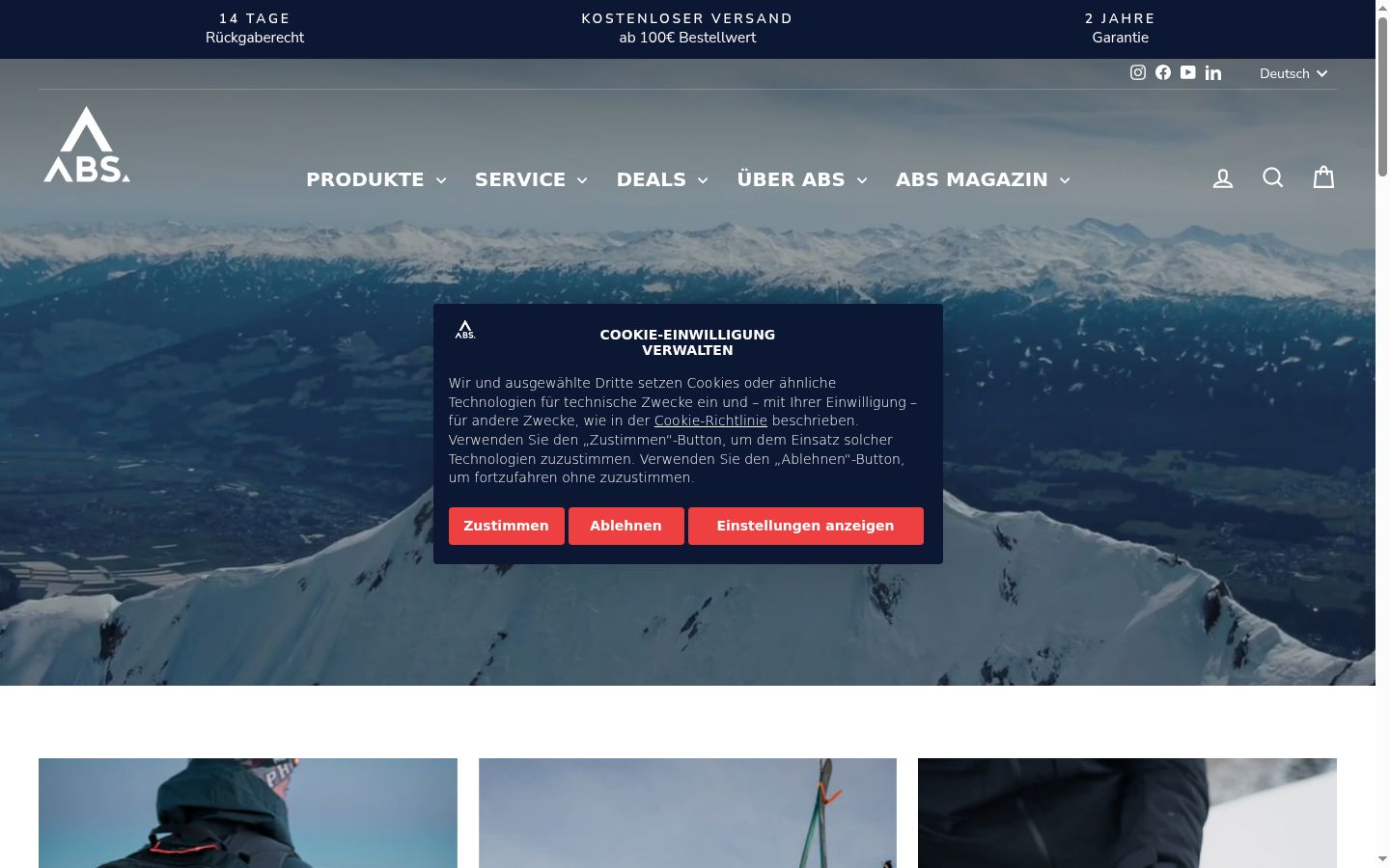 Screenshot tal-banner tal-kunsens muri qabel kwalunkwe interazzjoni