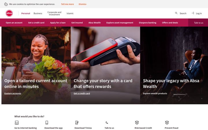 Screenshot of absabank.co.ke