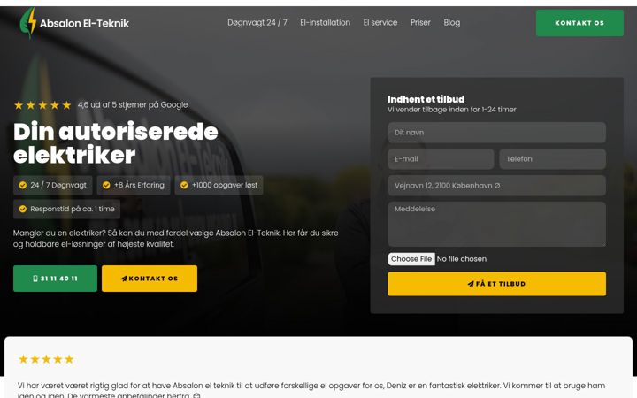 Screenshot of absalonel.dk