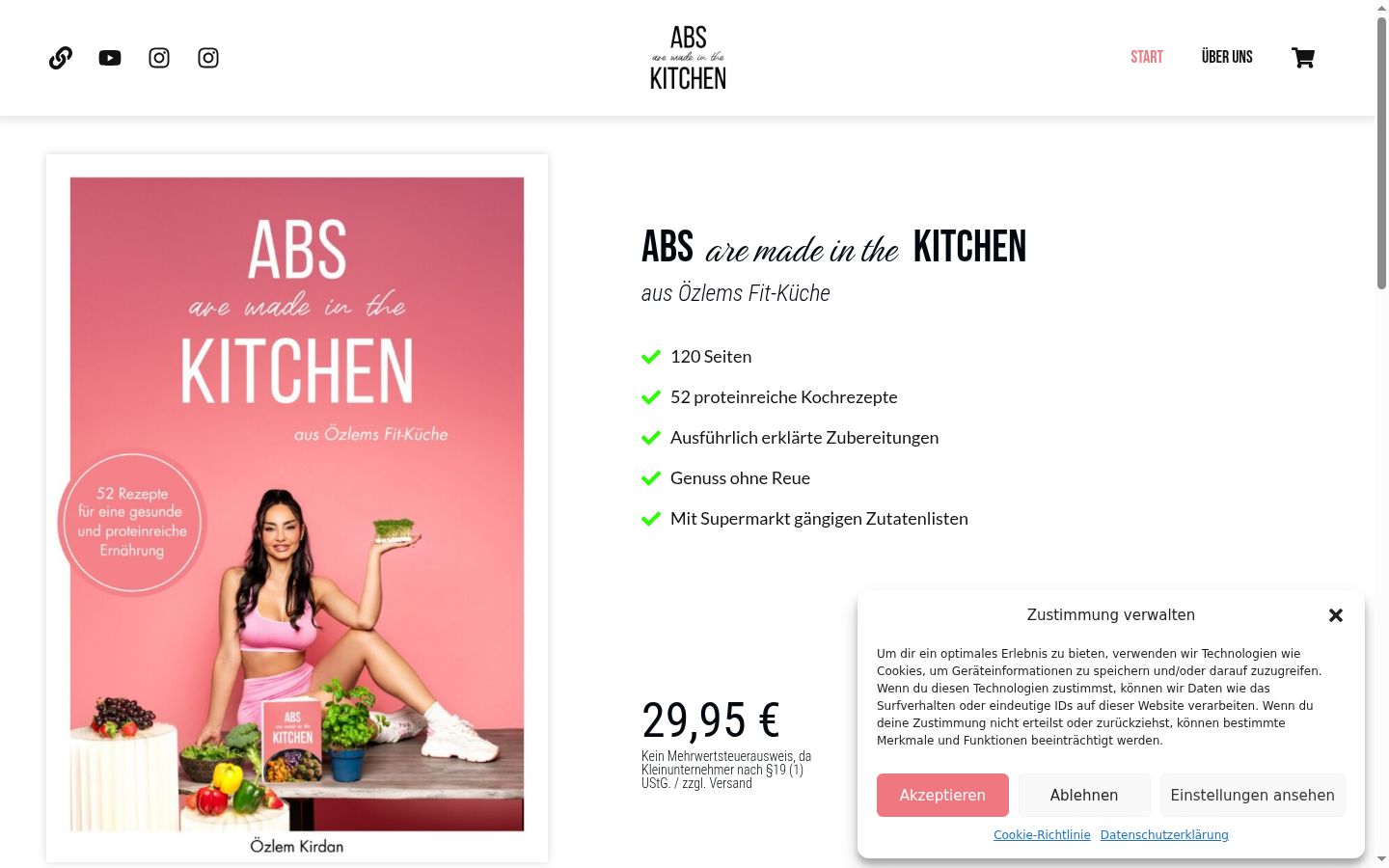 Screenshot des Einwilligungsbanners vor jeglicher Interaktion